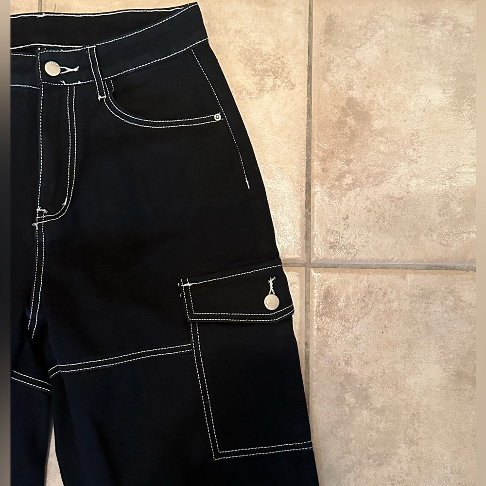 High waist black jeans